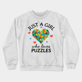 Just a Girl Who Loves puzzles Gift Crewneck Sweatshirt